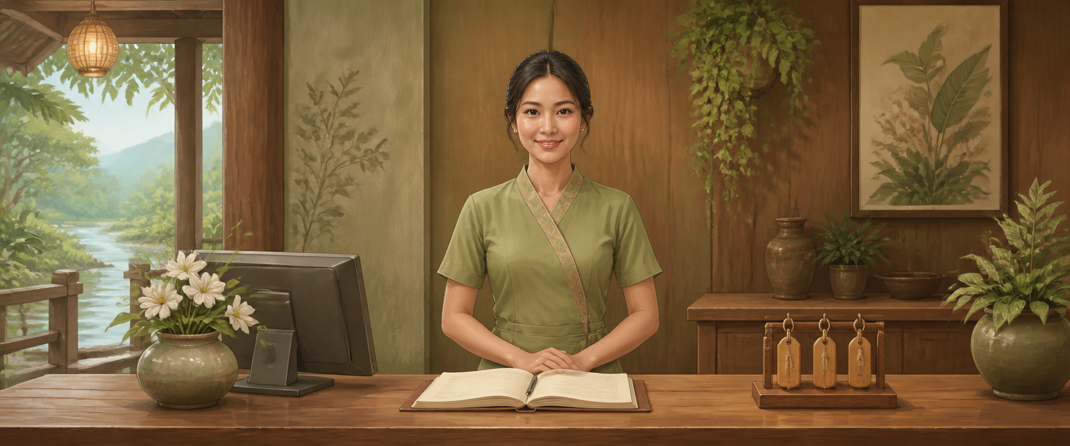 Guest service reception illustration
